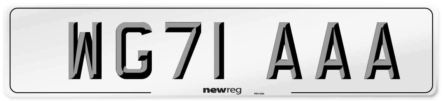 WG71 AAA Number Plate from New Reg
